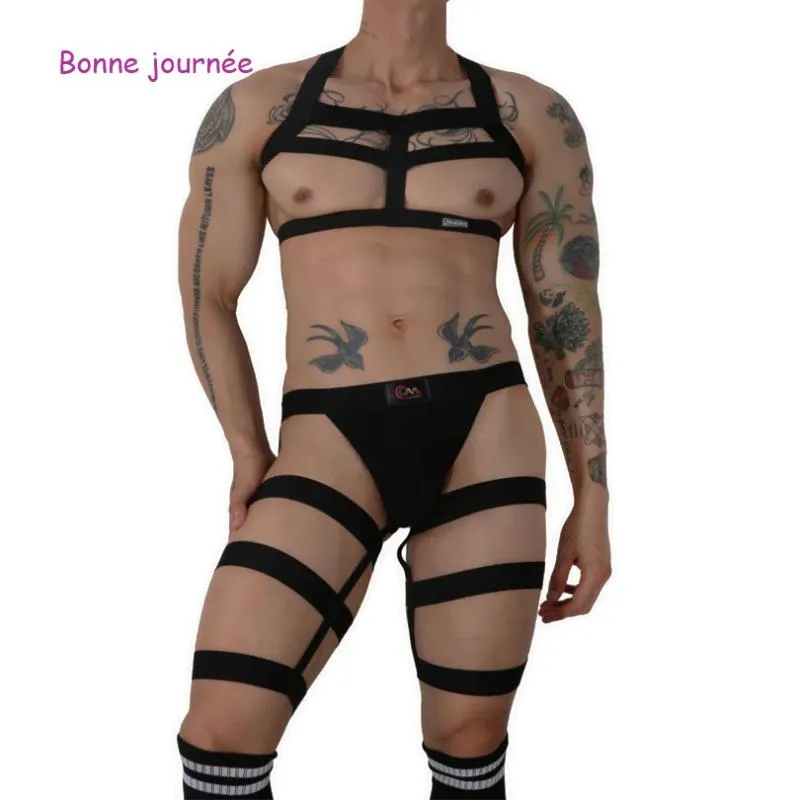 Collant da fasciatura sexy da uomo Perizoma erotico e perizoma Calze Gay BDSM Bondage Lingerie sessuale cava Morbido cotone Sissy Mutandine G-Strings