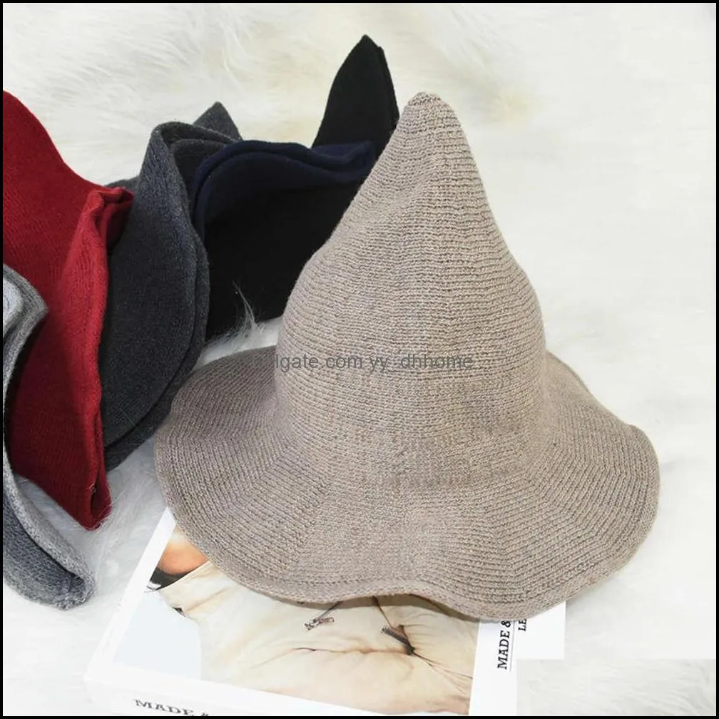 1Pcs Modern Women Halloween Witch Hat Used Wool Festival Party Lady Cosplay Modified Sheep Warm Christmas