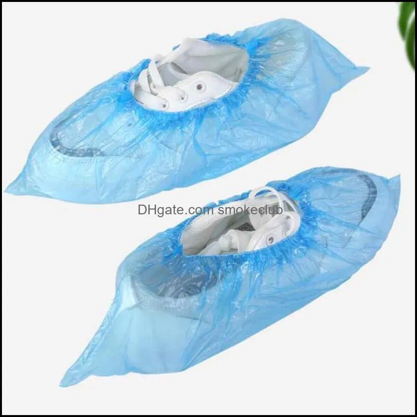 Plastic Waterproof Disposable Shoe Covers Rain Day Carpet Floor Protector Blue Cleaning Shoe Cover Overshoes For Home ZZA2255