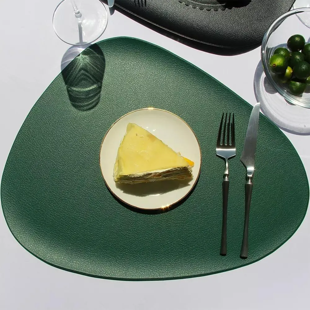 New Place Mat Tableware Pad Placemat Table Mat Heat Insulation Imitation leather Placemats Bowl Coaster Kitchen Non-Slip