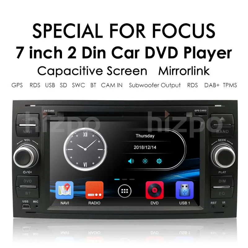 Spelerschip van Polen No Taxen 2Din Car DVD GPS Navi Stereo Radio Audio voor Focus 2 Mondeo S C Max Fiesta Galaxy Connect