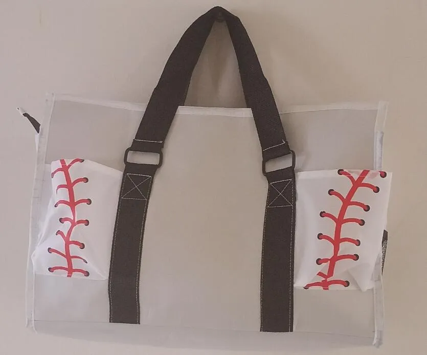 Outdoor Bags Large beach women girls Canvas Tote Bag baseball softball stitching balls for kids and youth girls