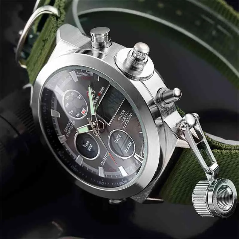 Men's fashion nylon shop strap sports watch