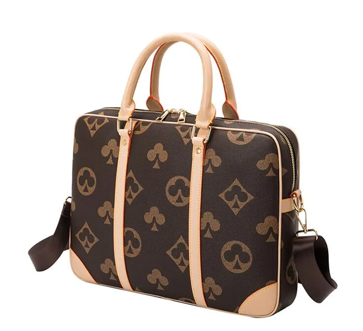 Mulheres bolsas de ombro pasta de couro designer bolsa de negócios laptop mensageiro com placas de identificação bolsa de computador de bagagem dos homens