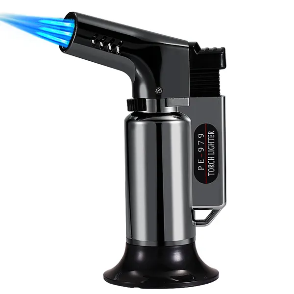 Winddicht Outdoor BBQ Torch Aansteker Triple Turch Turbo Pijp Gasstraal Aanstekers Butaan Sigaret 1300 C Spuitpistool Sigaren Keukenbrander voor het koken Gadgets