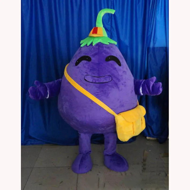 Performance aubergine fils mascotte Costume Halloween fantaisie robe de soirée légume dessin animé personnage Costume carnaval unisexe adultes tenue