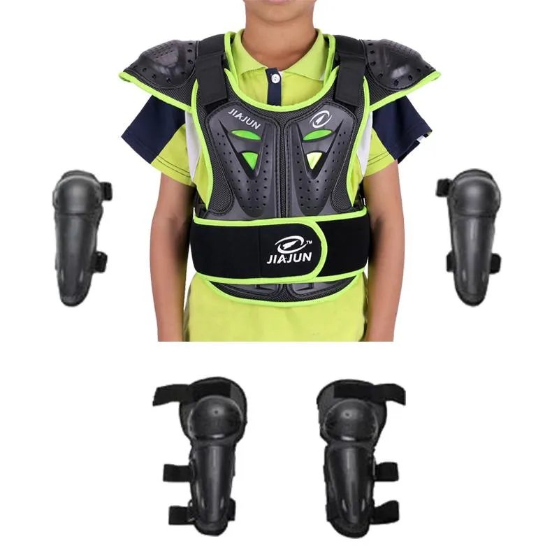 Moto armure corps complet protéger gilet cyclisme Motocross Blance vélo armure costumes garçons filles patinage genou coude Guard3025