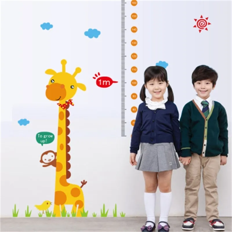 Nouveau produit girafe hauteur de chambre d'enfants parure de ménage stickers muraux sur le mur 210420