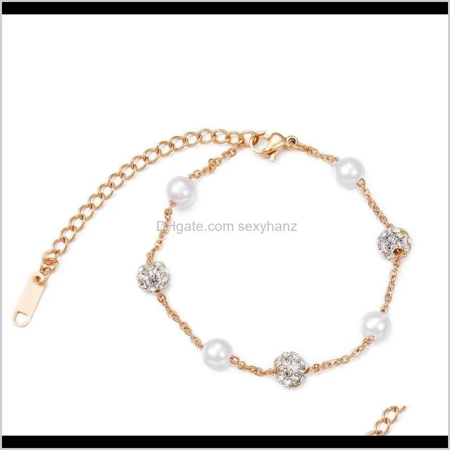 fashion women bracelet gold silver color charm bracelets for girls hands rhinestone pearl jewelry gift trendy style bracelet bangle