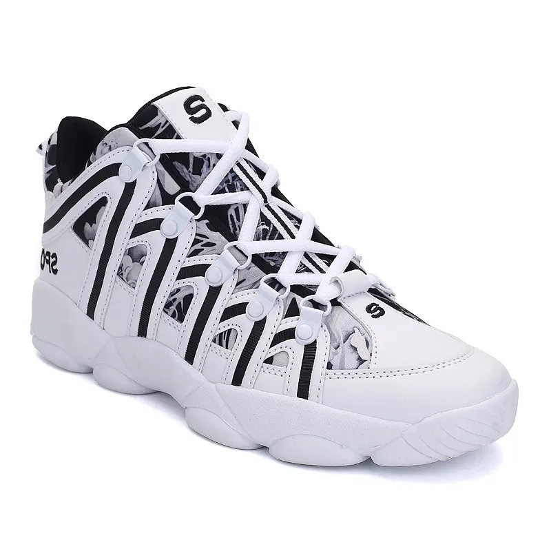 Treinadores Top Men Quality Womens Cross-border Sport Size Running Shoes High-top Men's Four Seasons Casual Sneakers Branco Grosso Sola Sapato Casais Código: 3 9 89 's 34 8 4