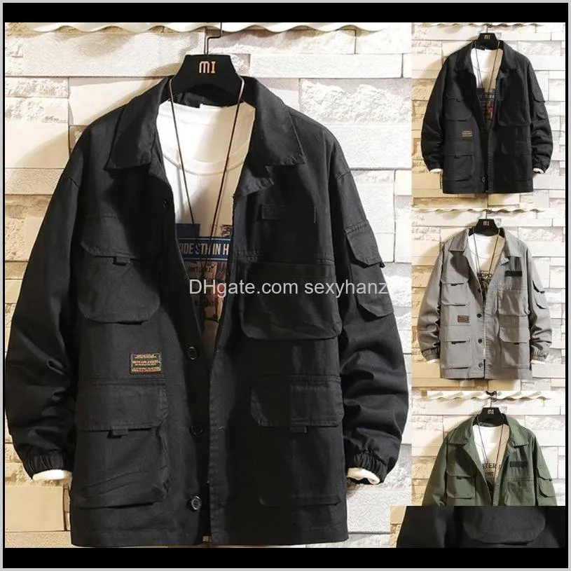 winter men japanese multi-pocket lapel overcoat plain lapel coat 5xl jaqueta masculino casaco masculino chaqueta hombre jacket1