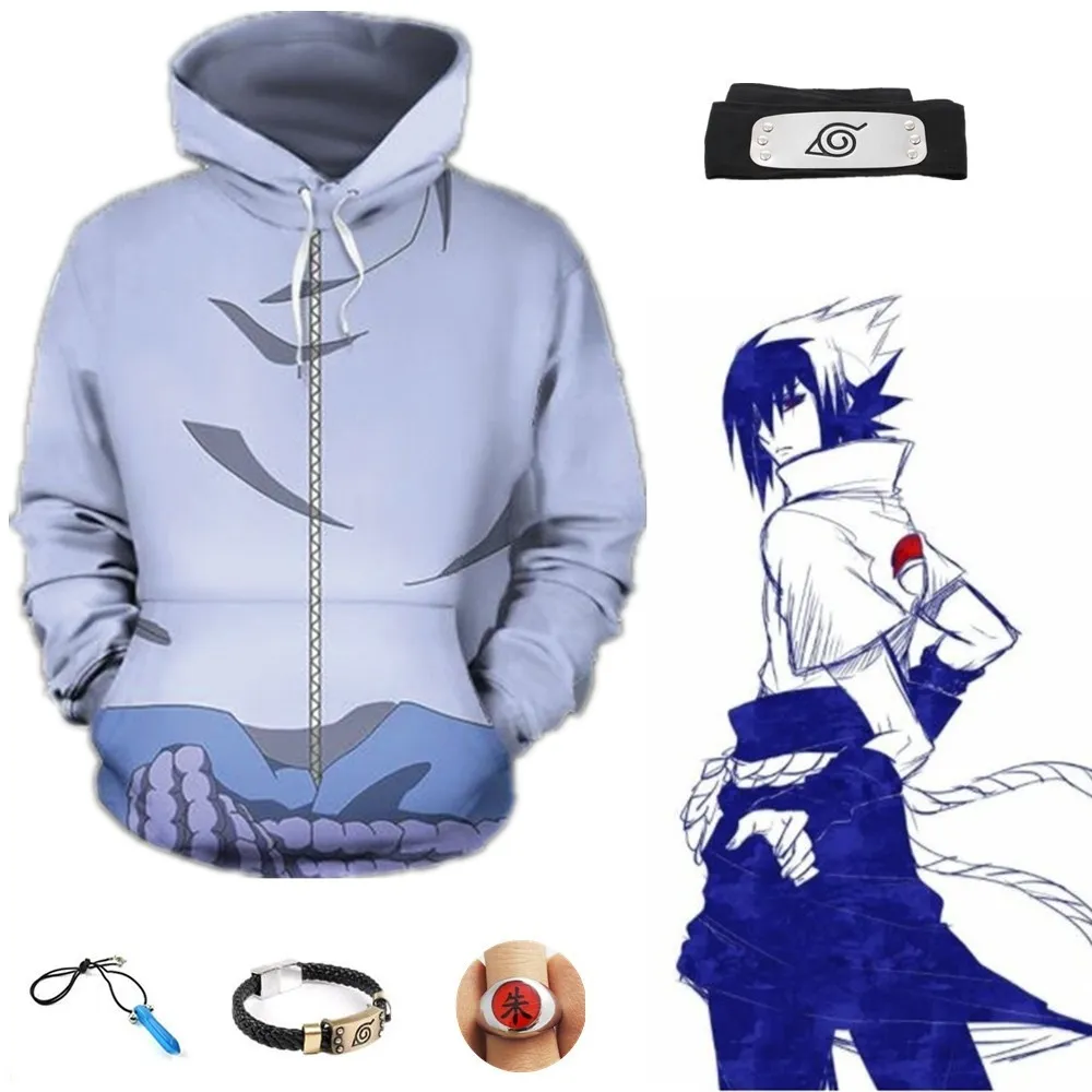 Compre Conjunto completo de fantasia de cosplay de uchiha sasuke