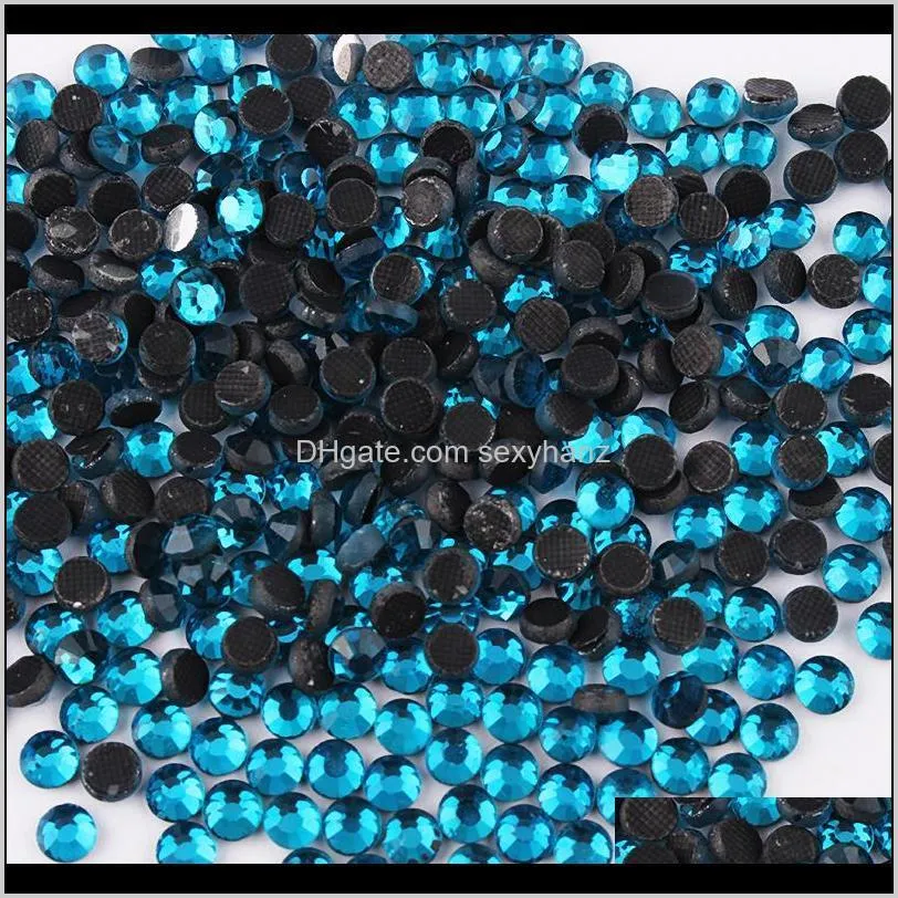 sapphire ss6-ss30 dmc blue zircon hotfix rhinestones iron on strass flatback hot fix diy nail art/wedding dress