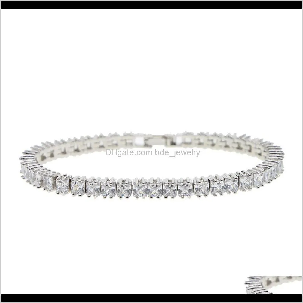 fashioh crystal tennis bracelet zircon beads men bracelet bangle chains strand bracelets for women pulseiras bijoux silver tennis