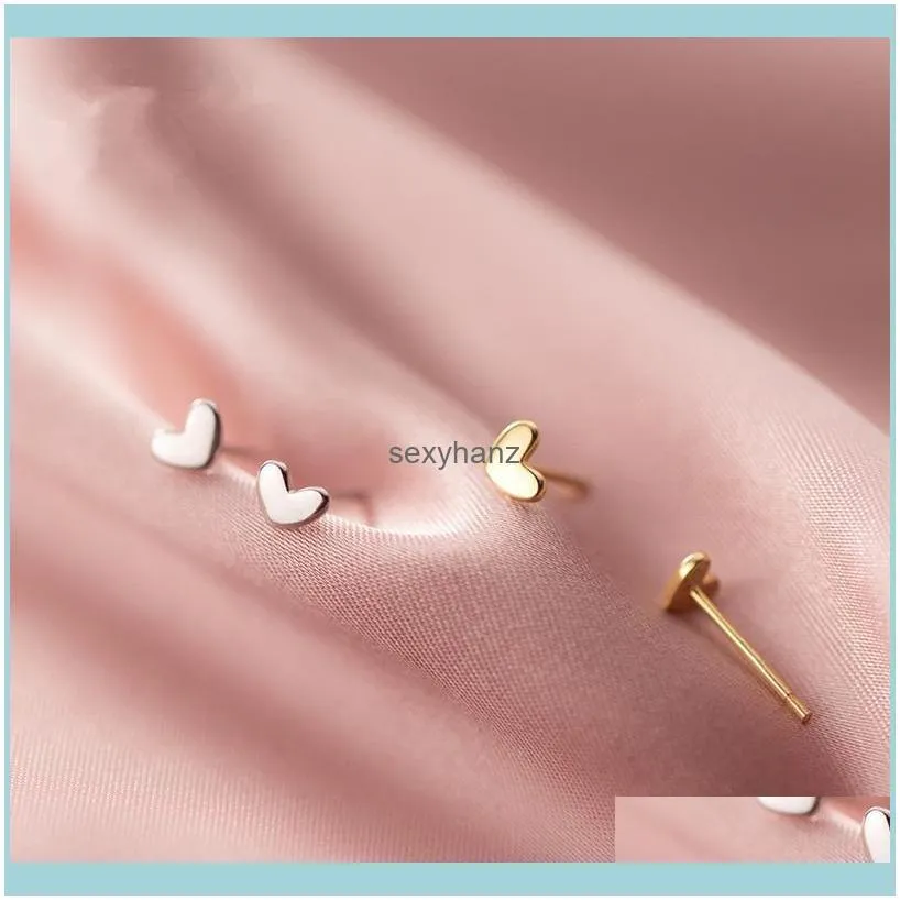 Prevent Allergy 925 Sterling Silver Earrings Charm Women Trendy Jewelry Mini Small Love Heart Stud Earrings Girls Party Gifts