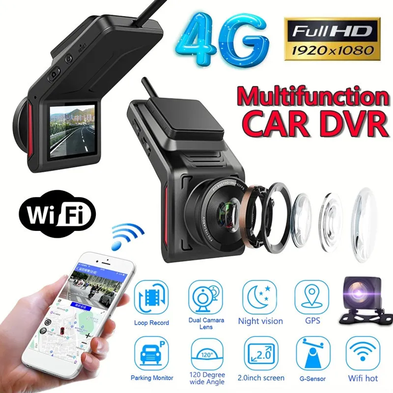 RUNTOO K18 4G WIFI dash cam 2k avant et arrière 1080p 2 lentilles de caméra CAR dvr smart car dvrs Auto Night Vision 24H Parking Monitor