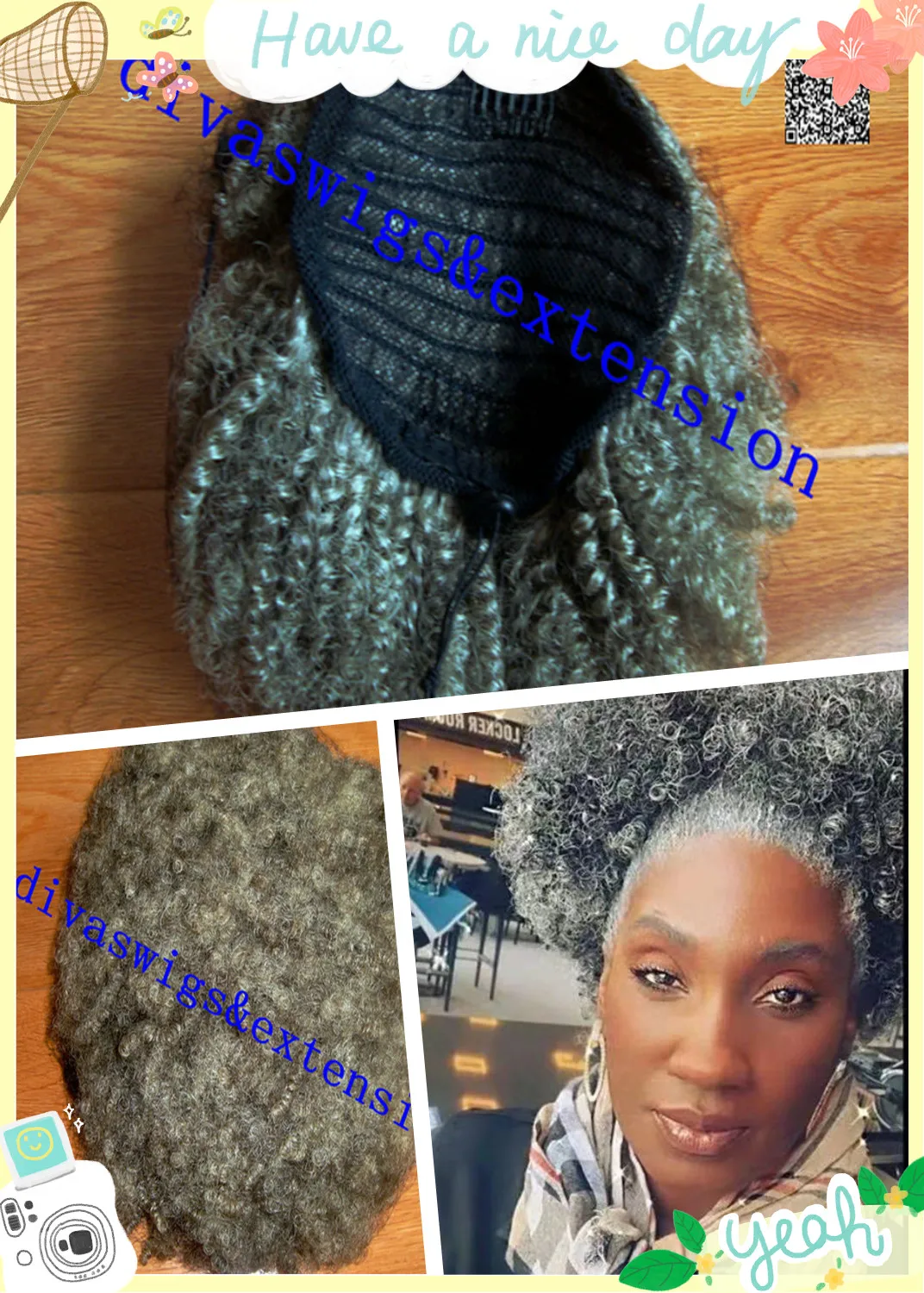 Smoky Gray Afro Puff Drawstring Ponytail For Black Women, Salt And Pepper  Silver Grey Short Ponytails Bun For Natural Hair, African Kinky Curly Pony  Tail Hairpieces De $301,32 | DHgate, image size:1072x1500
