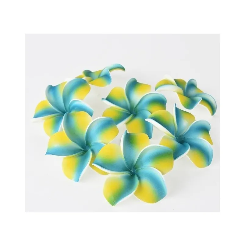 100pcs 7cm wholesale plumeria hawaiian foam frangipani flower for wedding party hair clip flower bouquet decoration