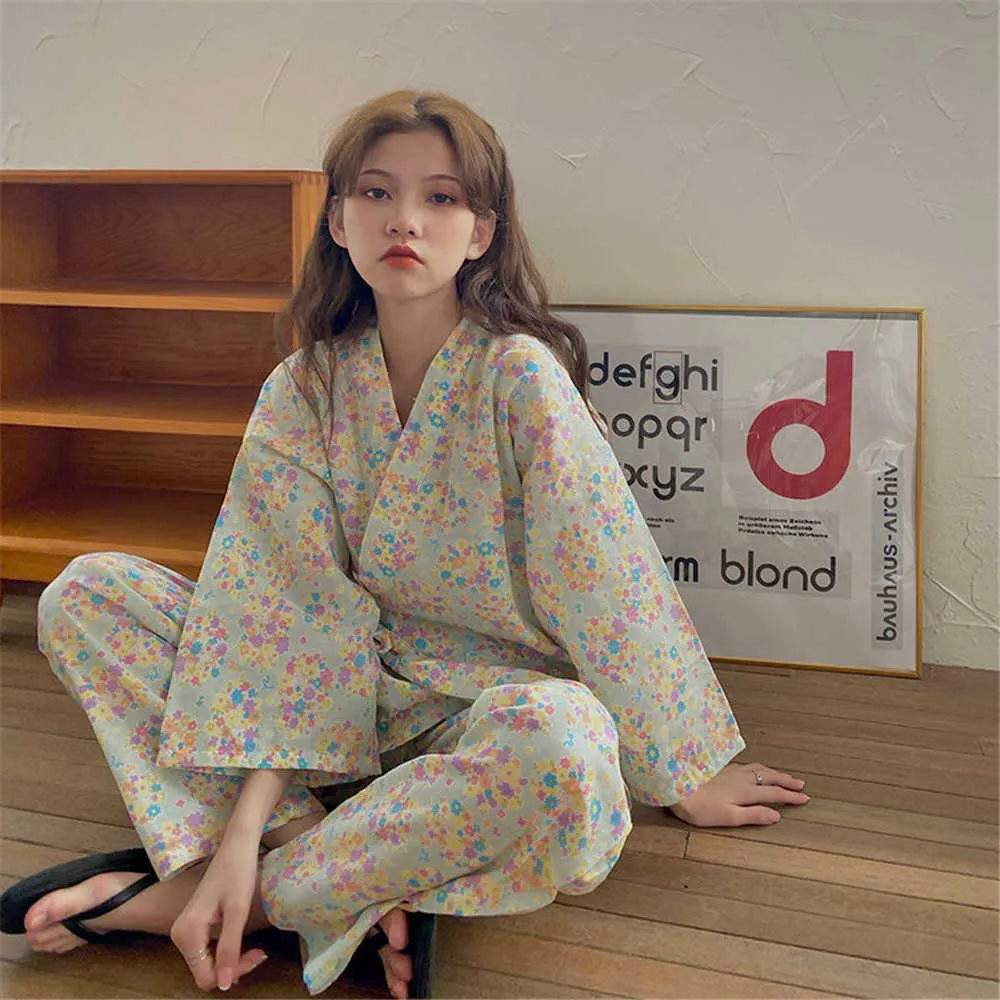 SHU-SHI Women's 2-Piece Boho Lounge Set With Robe – Hand-Painted Rayon Pajama & Kimono Set For Summer