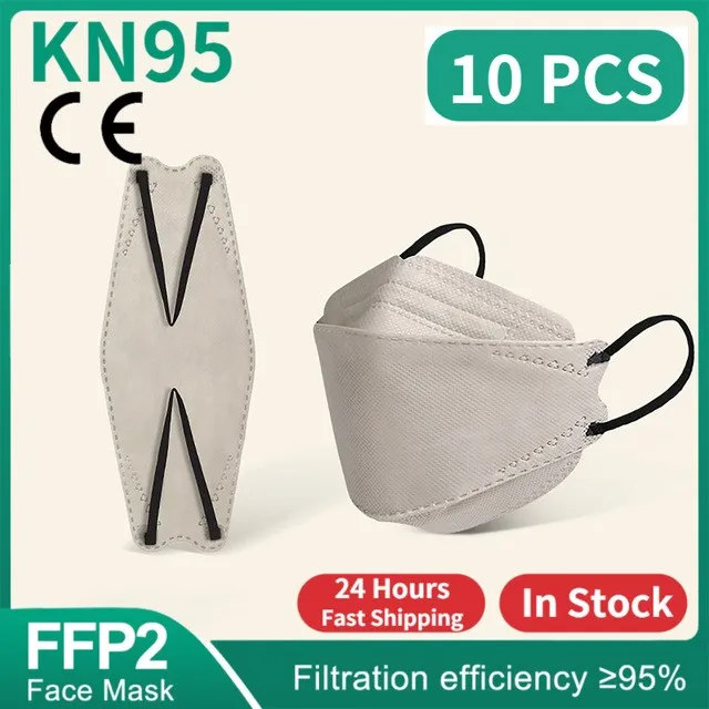 KN95 Mask Disposable Fish Mouth Diamond Pattern Protection Morandi Color 3D tredimensionell oberoende förpackning