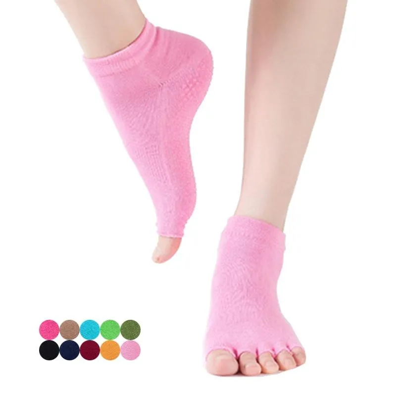 Sports Socks Women Gym Yoga Pilates Girls Fem Finger Toeless Ballet Dancing Ankel Sock Anti-Slip Fitness