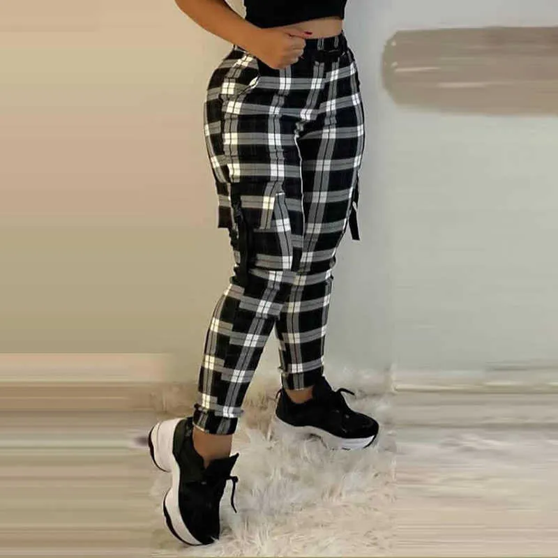Save Big on Bulk Plaid Cargo Pants Womens Ladies Plaid Pants: Women's  Casual Plaid Trousers, Lightweight Cargo Style For Daily Wear, Available In 