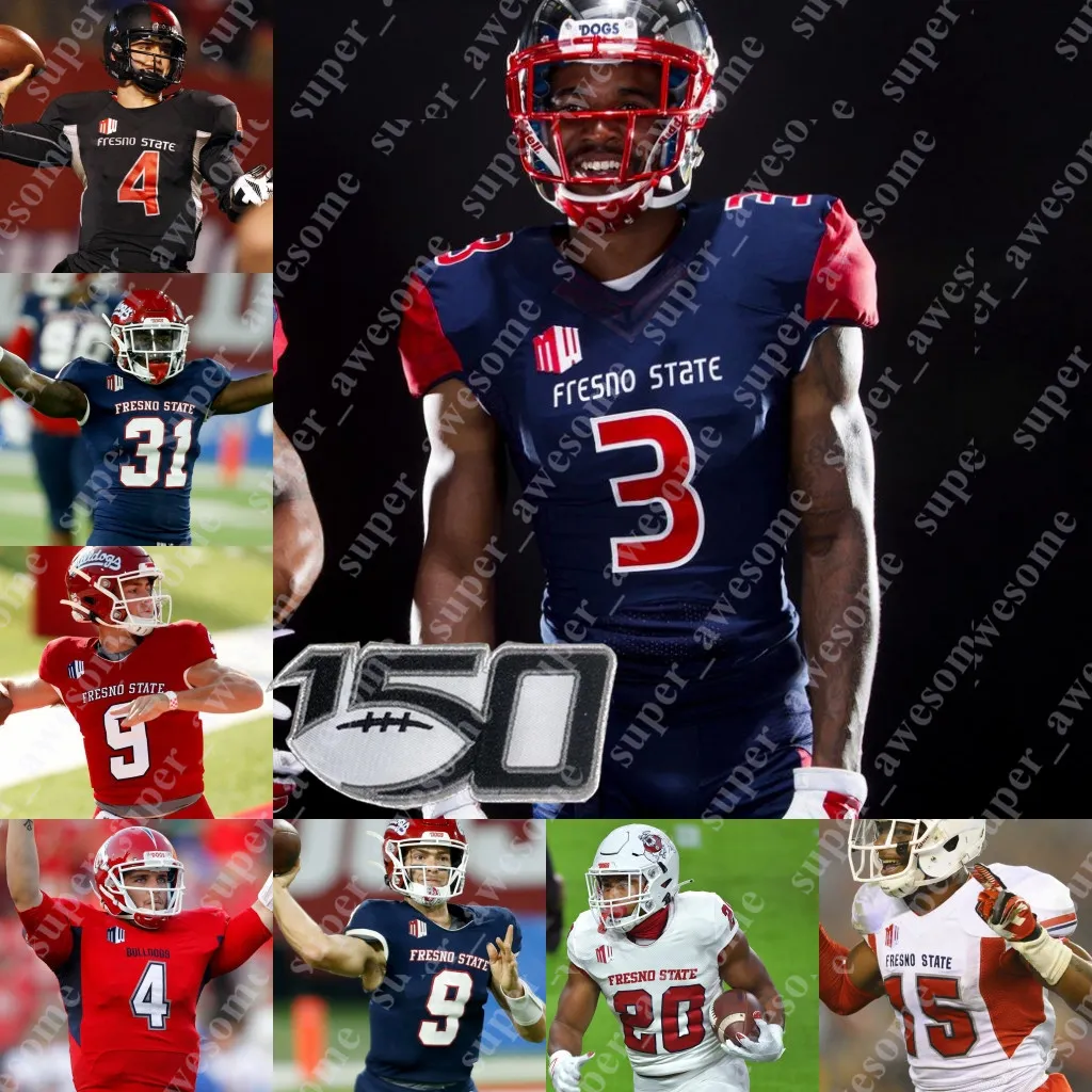 Maglie da calcio Maglia da calcio NCAA Fresno State Logan Fife Malik Sherrod Raymond Pauwels Jr Keric Wheatfall Ty Jones Elijah Gates LJ Early David Perales