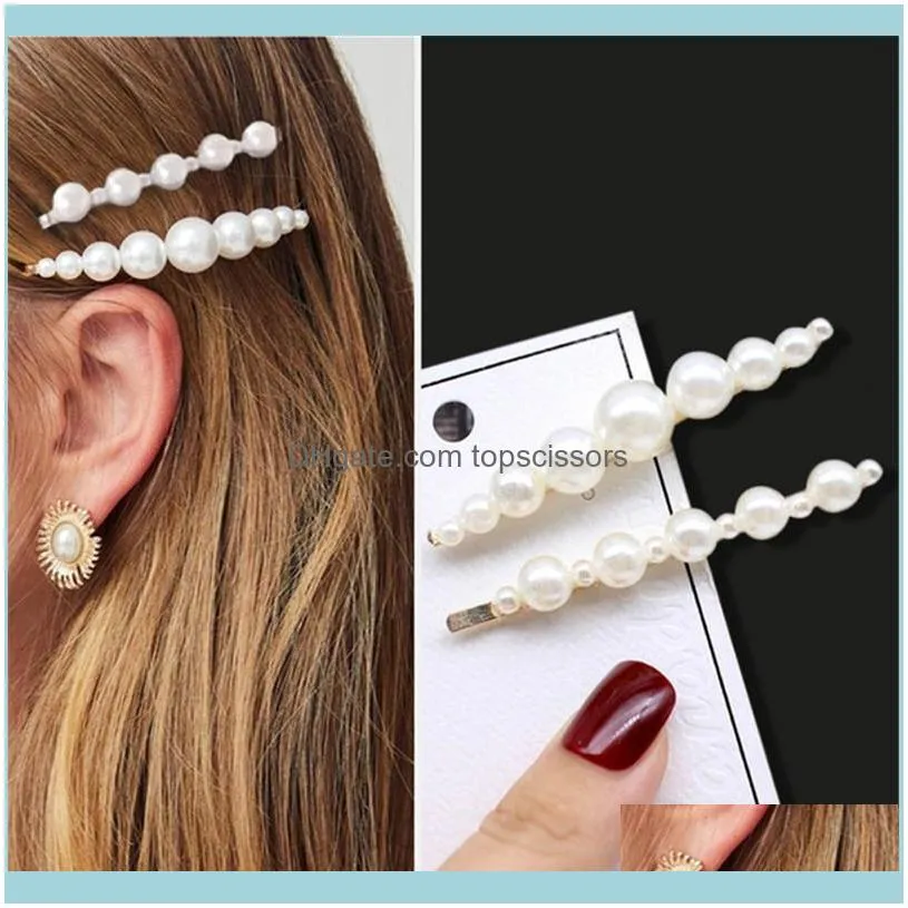 Korean Fashion Hair Jewelry Barrettes For Women Simple Pearl Golden Silver Hairpins Headwear Accessories Girl Gift1