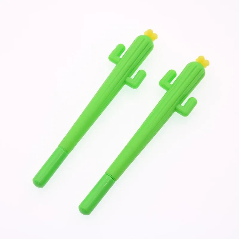 Stylos Gel 2/Le Nombre De Creative Belle Fleur De Cactus Stylo Matériel Souple Cadeau École Enfants Maquereau Fournitures De Bureau