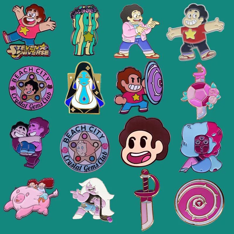 Pins, broscher Steven Quartz Universe Enamel Pins Brosch Samla Boy Lapel Badges Män Kvinnor Mode Smycken Gåvor Adorn Ryggsäck Krage