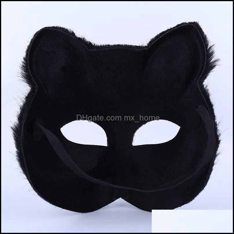 Halloween masquerade party masks animal half face mask hairy sexy fox face mask Dressed Up Vizard Masks For NightClub Cosplay
