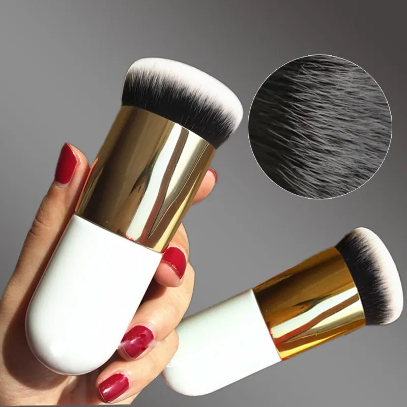 Nieuwe mode mollige pier foundation borstel platte crème make -up borstels professioneel cosmetisch hoogtepunt losse poeder beste kwaliteit