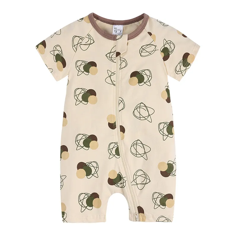 Baby rompers sommar nyfödda pojke tjej kläder jumpsuit spädbarn kort ärm kläder jumpsuits 0-24 månader