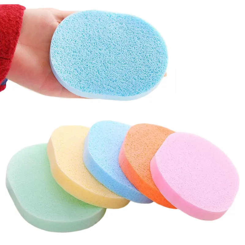 Wholesale Magic Face Cleaning Puff Wash Pad Seaweed Cosmetic Puff Facial Cleansing Pads Makeup Remover Sponge Exfoliator Scrub beauty tool