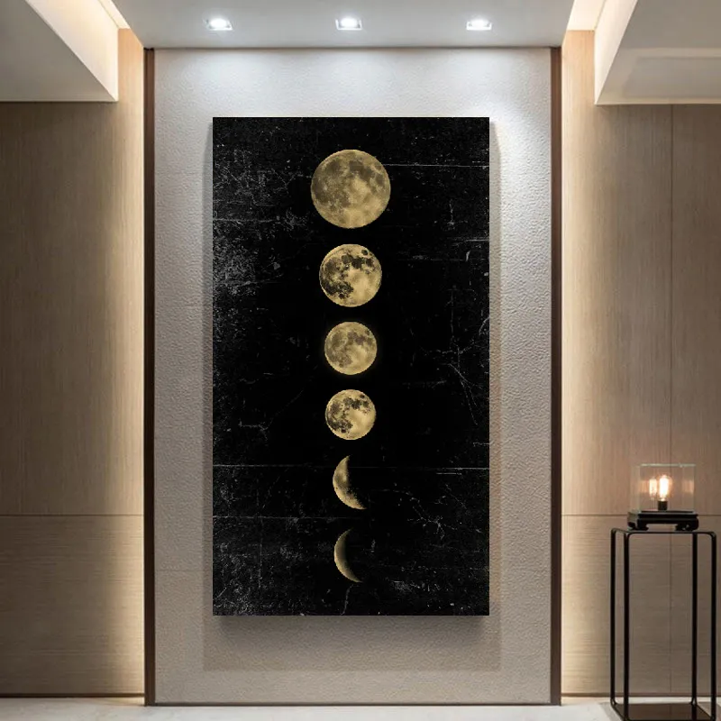 Moderno poster di grandi dimensioni stampa su tela arte della parete pittura astratta immagine della luna per soggiorno studio decorazione cuadros senza cornice
