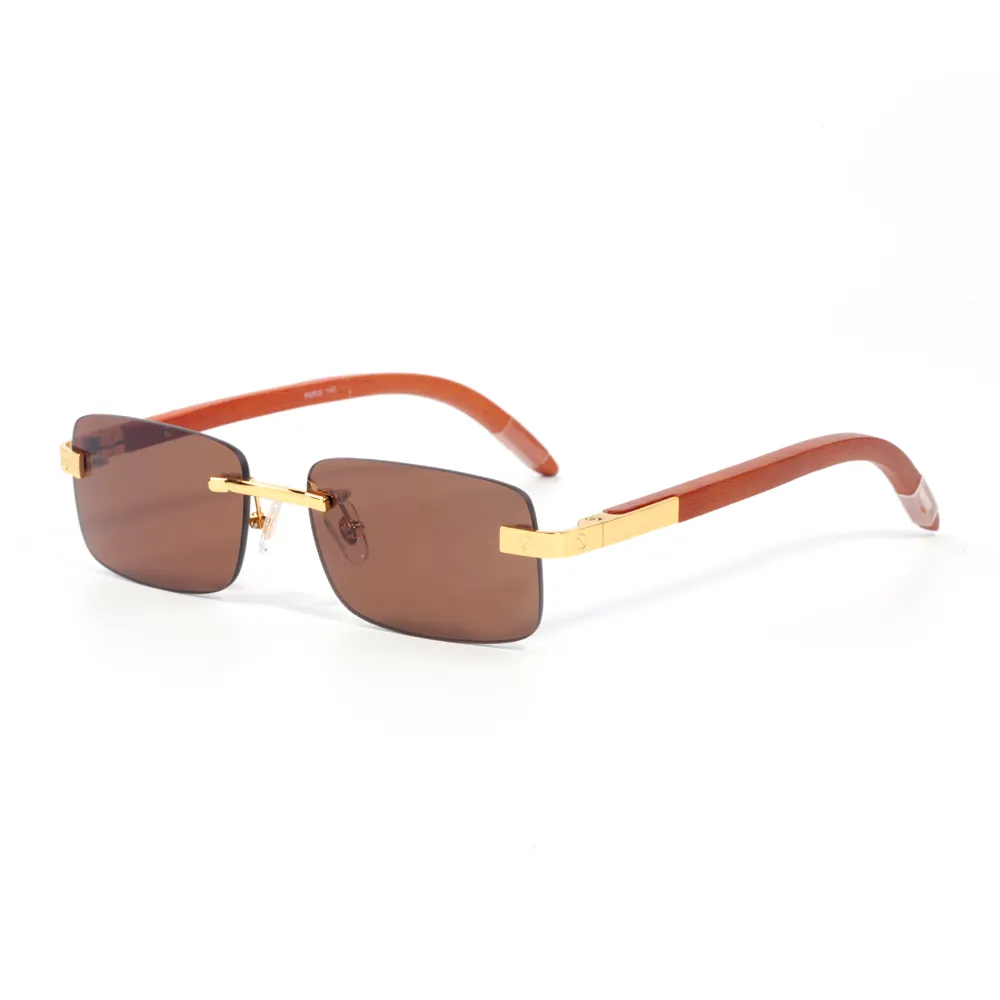 occhiali da sole firmati corno di bufalo Occhiali da vista quadrati montature aste con montatura in metallo senza montatura Full Rim Semi Rimless forma rettangolare per uomo donna occhiali