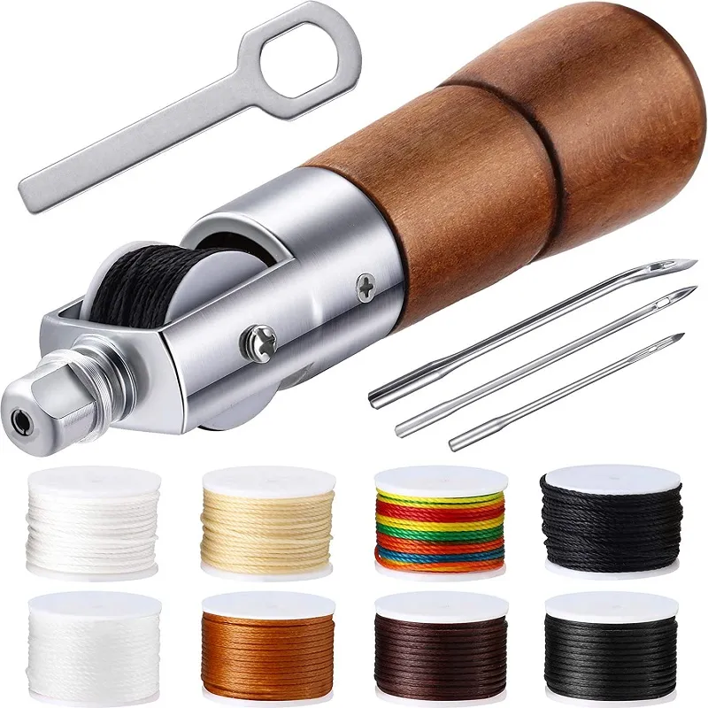 Кожаная швейная скважина для шитья, игл и замену катушки нити, шить набор инструментов SWLS для салфетки