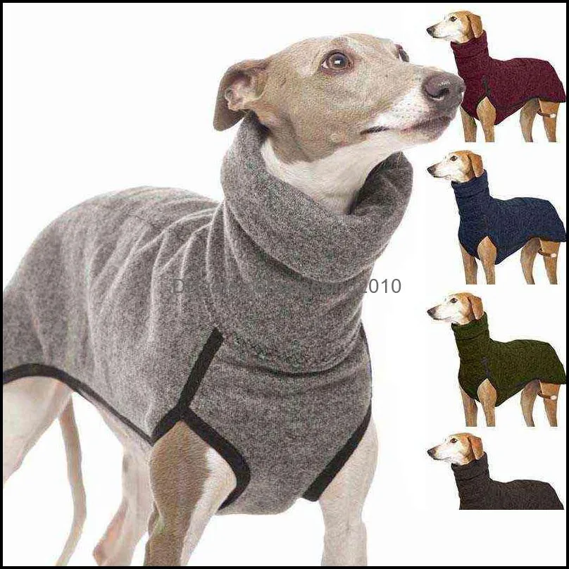 Vestuário para cães Suprimentos Pet Home Garden S-5Xl Greyhound Roupas Inverno Outono Turtleneck Casaco Casaco Faraó Hound Great Dane Plove289O