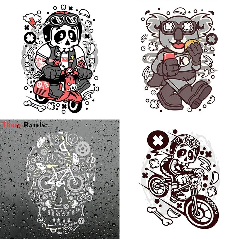 Stickers muraux Trois Ratels QC522 Punk Dessin Animé Personnage Illustration Animal Autocollant Pour Salle De Bains Capot De Voiture Ordinateur Portable Decal