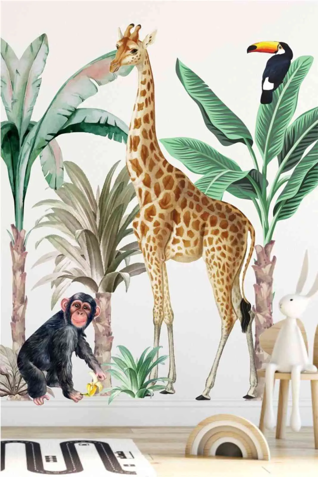 Jumbo Tropical Safari Kids Wall Decals - Peel & Stick Nursery Decor ...