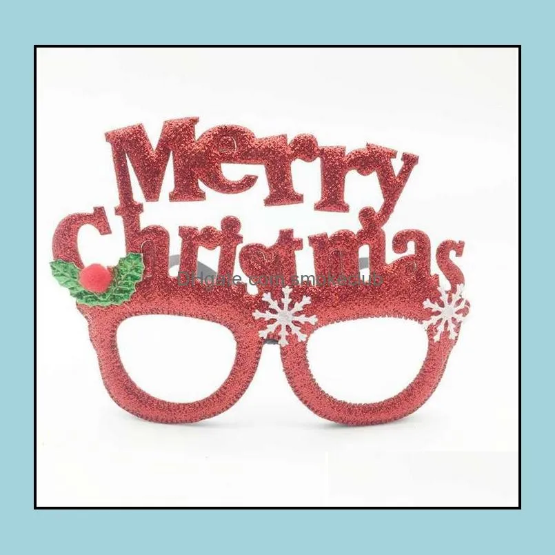 Merry Christmas Glasses Frame Santa Snowman Tree Funny Party Masks Accessories Ornaments Xmas Decoration Fashion Kids Photo props Gift