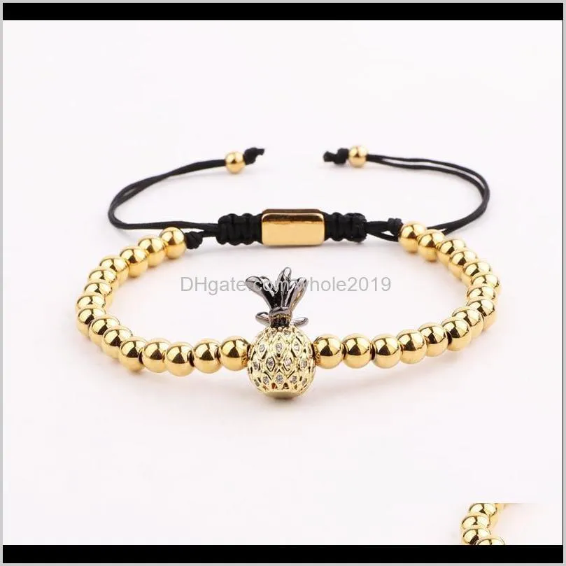 Braccialetti Gioielli Drop Delivery 2021 Design carino Perline in acciaio inossidabile Cz Pino Fascino Bracciale Rame Donna Perline, Fili Pkziy