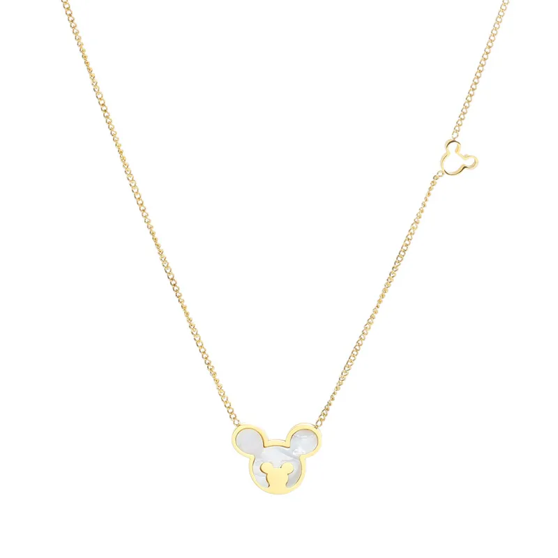 Creative Young Ladies Cute 18K Gold Plating Mouse Pendant Choker Necklace INS Style Jewelry