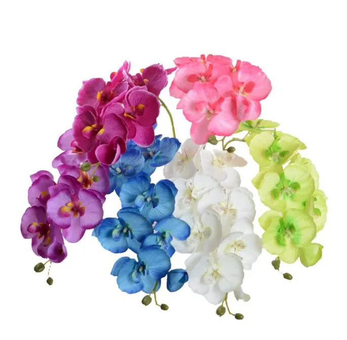 NUOVA farfalla artificiale realistica fiore di orchidea phalaenopsis di seta decorazione per la casa di nozze fiori finti gratis