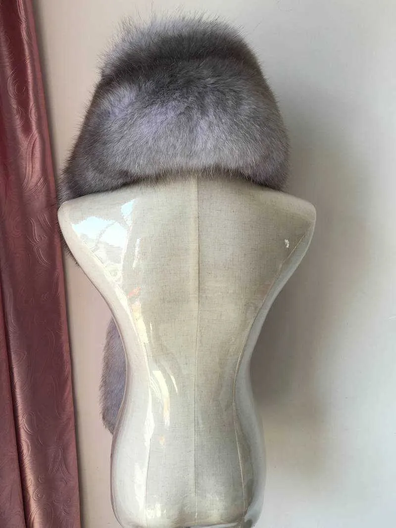 long white genuine fox fur scarf women winter real fur (9)