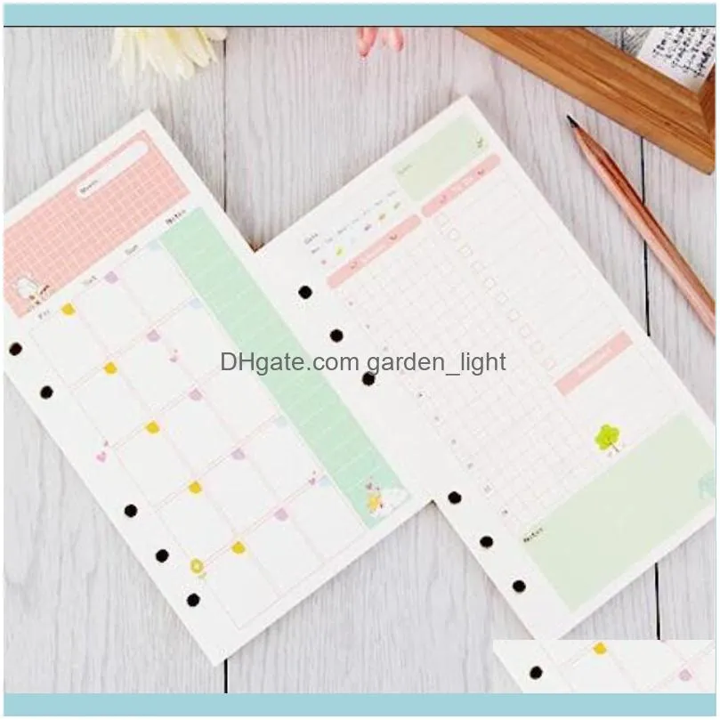 ANMÄRKNINGAR NOCTEPAD levererar Office School Business IndustrialNotepads A6 Färgglad ringbindemedel papper dag och veckor månad dagbok påfyllning spiral n