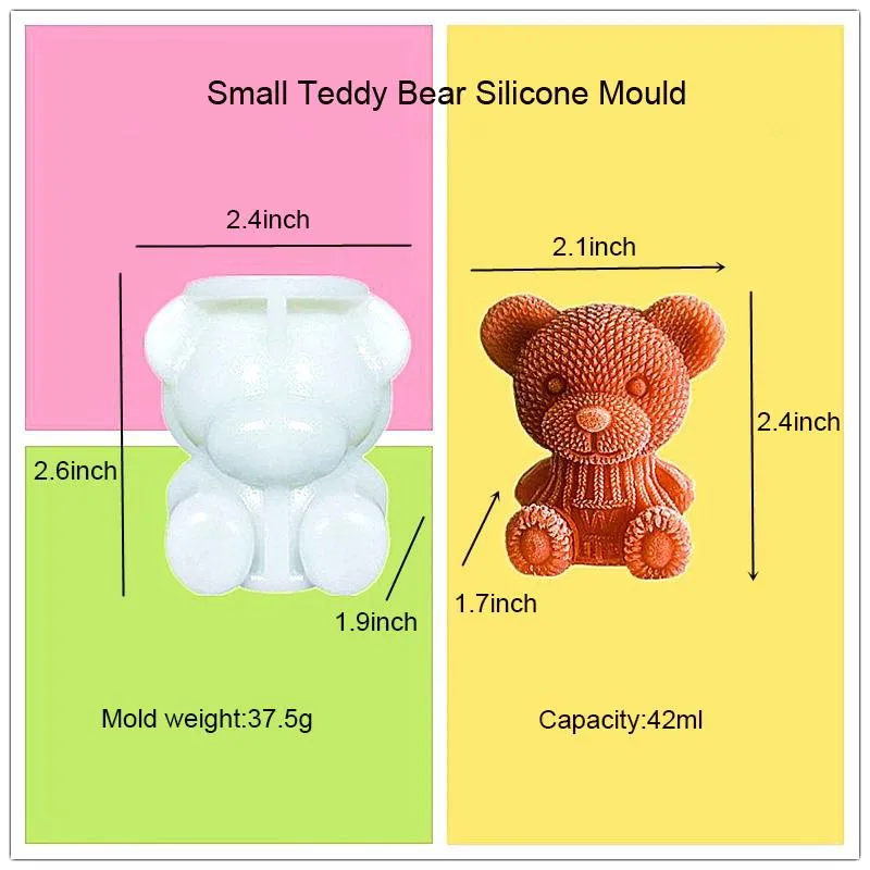 Bear Ice Cube Mold Party Decoration Three-Dimensional Silicone Bears Abrasive 3D Ice Tray Ices Molds Animal Glue Mould XG0337