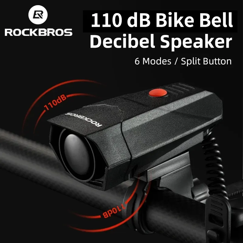 ROCKBROS Bicycle Bell 120 DB Electricity Horn 6 Modes MTB Road Bike Bells Cycling High Decibel