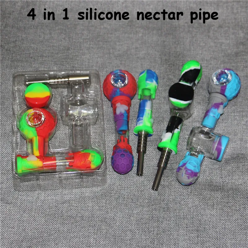 silicone hand Water pipes smoking accessories Bong Food-grade nectar titanium nail wax container