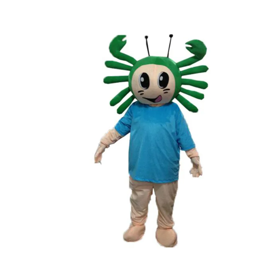 Performance Costume De Mascotte De Crabe Vert Halloween Tenue De Personnage De Dessin Animé De Noël Costume Dépliants Publicitaires Vêtements Carnaval Unisexe Adultes Tenue